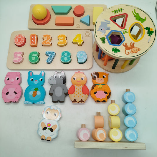 Oh My Baby Bundle Holz 4er Set Puzzle & Motorik ab 3 4 5 Jahre | ✅ geprüft