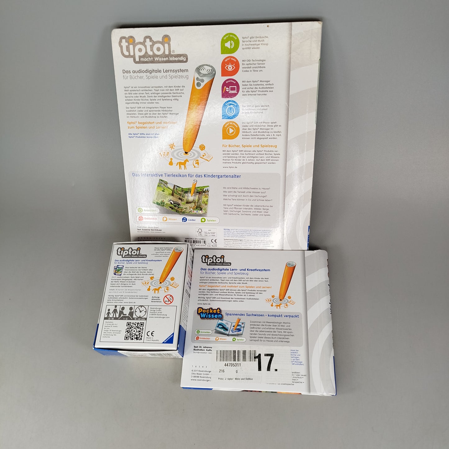 Ravensburger Bundle tiptoi Set von 3 Lernspiel Tiere & Wissen