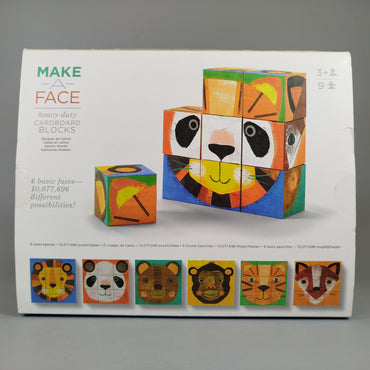 Crocodile Creek Bauklotz Tiergesichter, Set von 9, gut erhalten