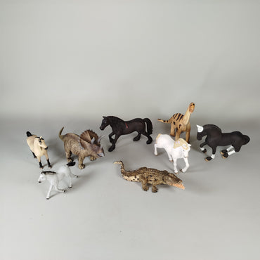 Schleich Tiere Set von 8 Figuren – Pferde, Dinosaurier, Krokodil, wie neu