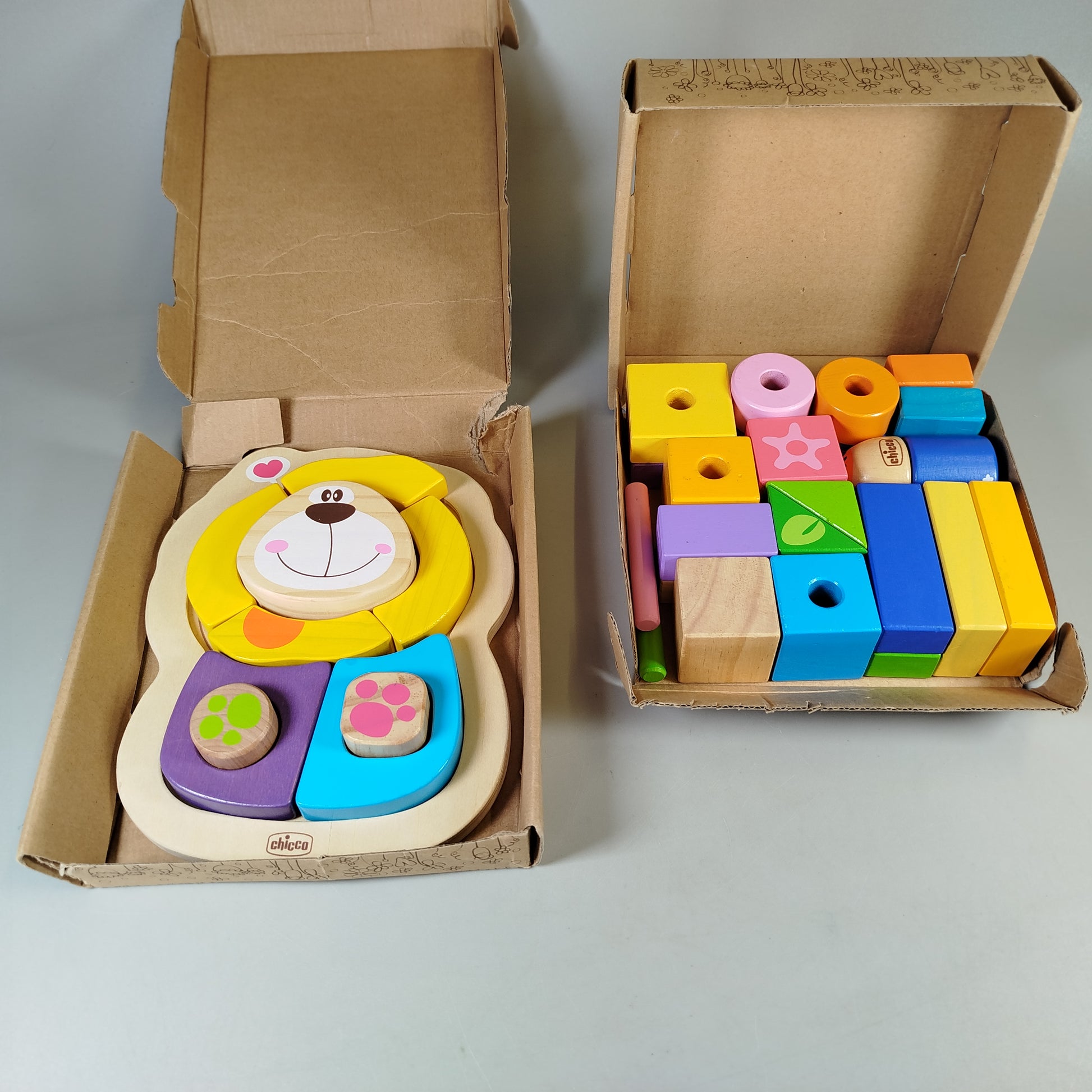 Chicco Holzbauklötze und Tier-Puzzle Set, OVP