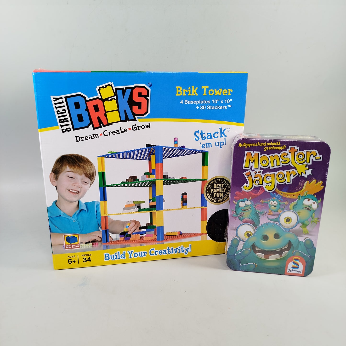 Strictly Briks & Schmidt Spiele Brik Tower Konstruktionsset + Monsterjäger