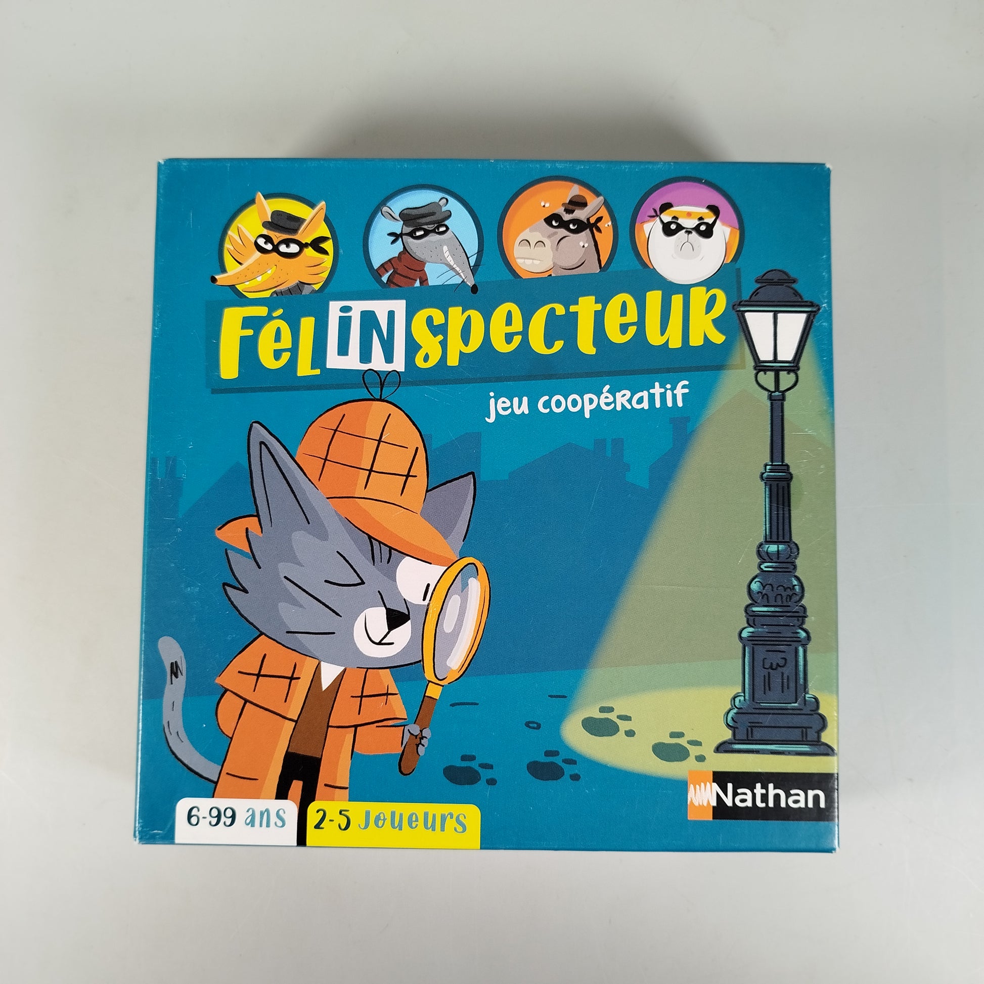 Nathan & myToys Spiel-Bundle: - Félinspecteur & Dosenwurfspiel