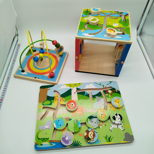 Bundle Holzspielzeug Set von 3 Motorik & Tiere