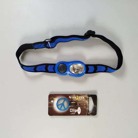 LED Stirnlampe & Nite Ize ClipLight Blau Set für Outdoor & Sport