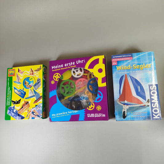 Experimentierkits Set - Pendeluhr, Segler & Bootsmodellbau