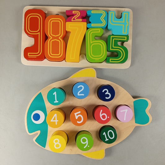 Playtive Bundle Holz Set von 2 Puzzle & Brett, ab 3 4 5 Jahre | ✅ geprüft