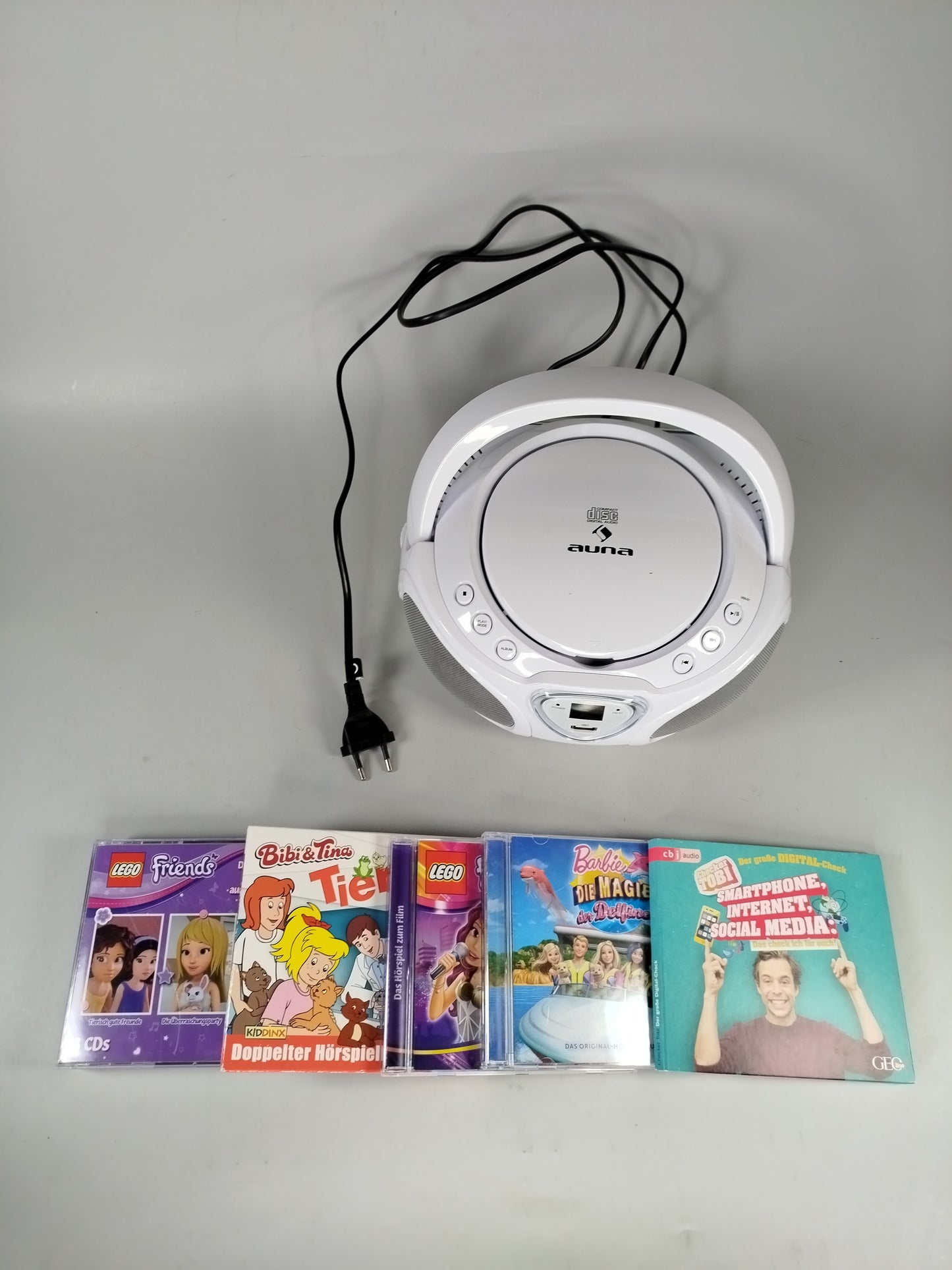 CD-Player Auna mit LEGO, Bibi Blocksberg, Bibi & Tina Hörspiel-CDs