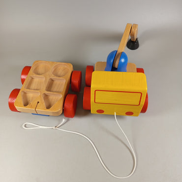 IKEA Holz-LKW mit Magnetkran & Anhänger