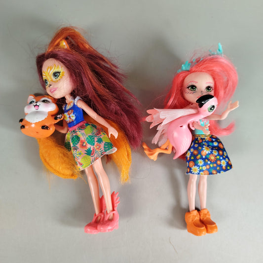 Enchantimals Modespielpuppen Set von 2 mit Tierfreunden Fuchs & Flamingo