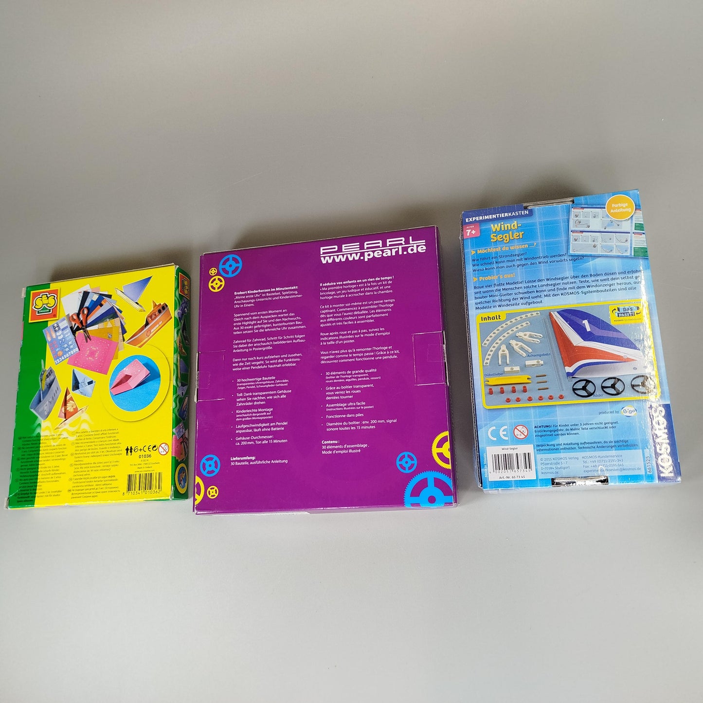 Experimentierkits Set - Pendeluhr, Segler & Bootsmodellbau