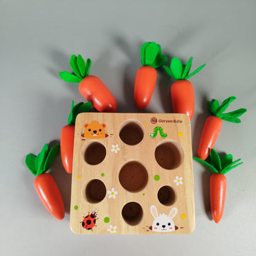 Goryeo Baby Holzspielzeug-Set – Zug & Karottenpuzzle