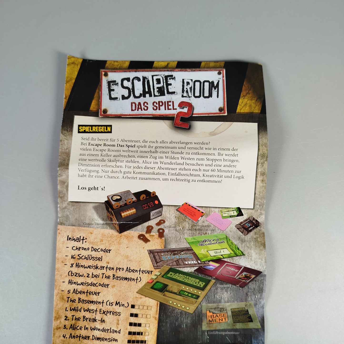 Noris Escape Room Brettspiel - Das Spiel 2, wie neu