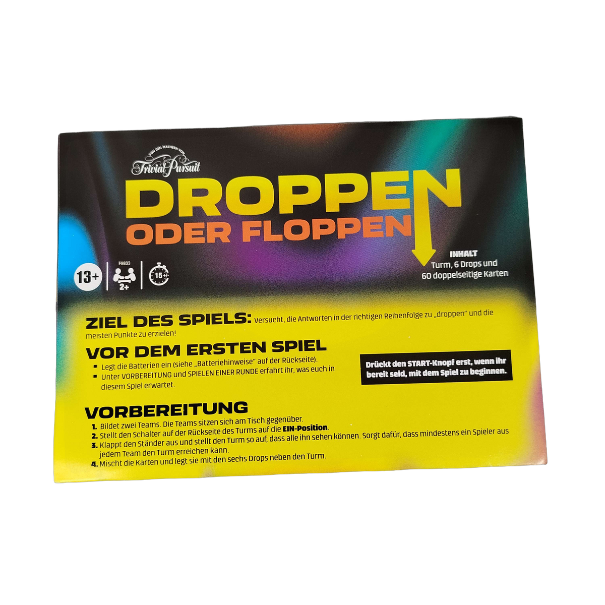 Hasbro Droppen oder Floppen F8633 Elektronisches Quizspiel