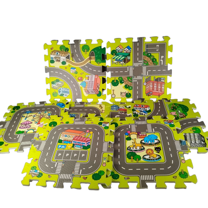 Puzzlematte Straße 9-teilig Schaumstoff Spielmatte