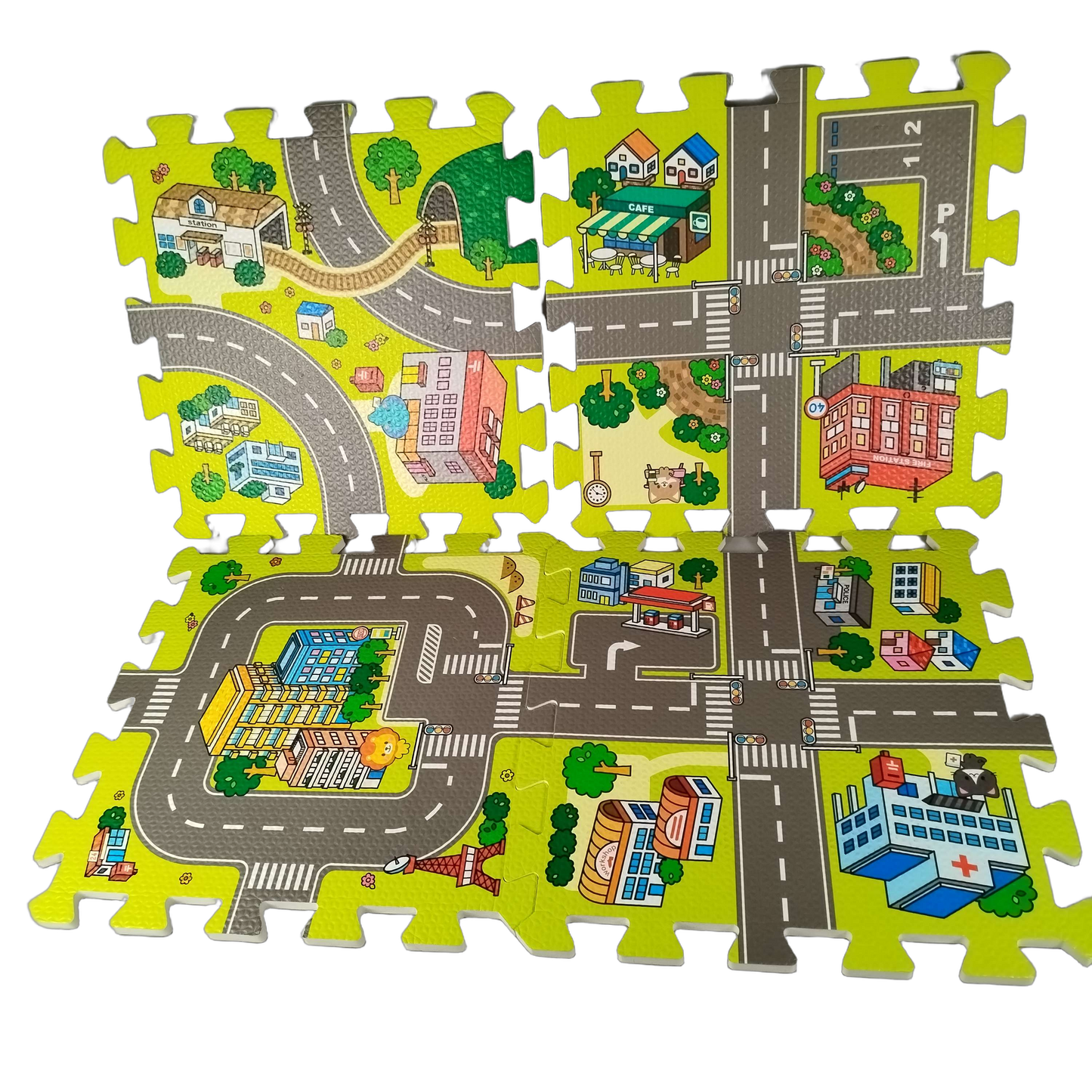Puzzlematte Straße 9-teilig Schaumstoff Spielmatte
