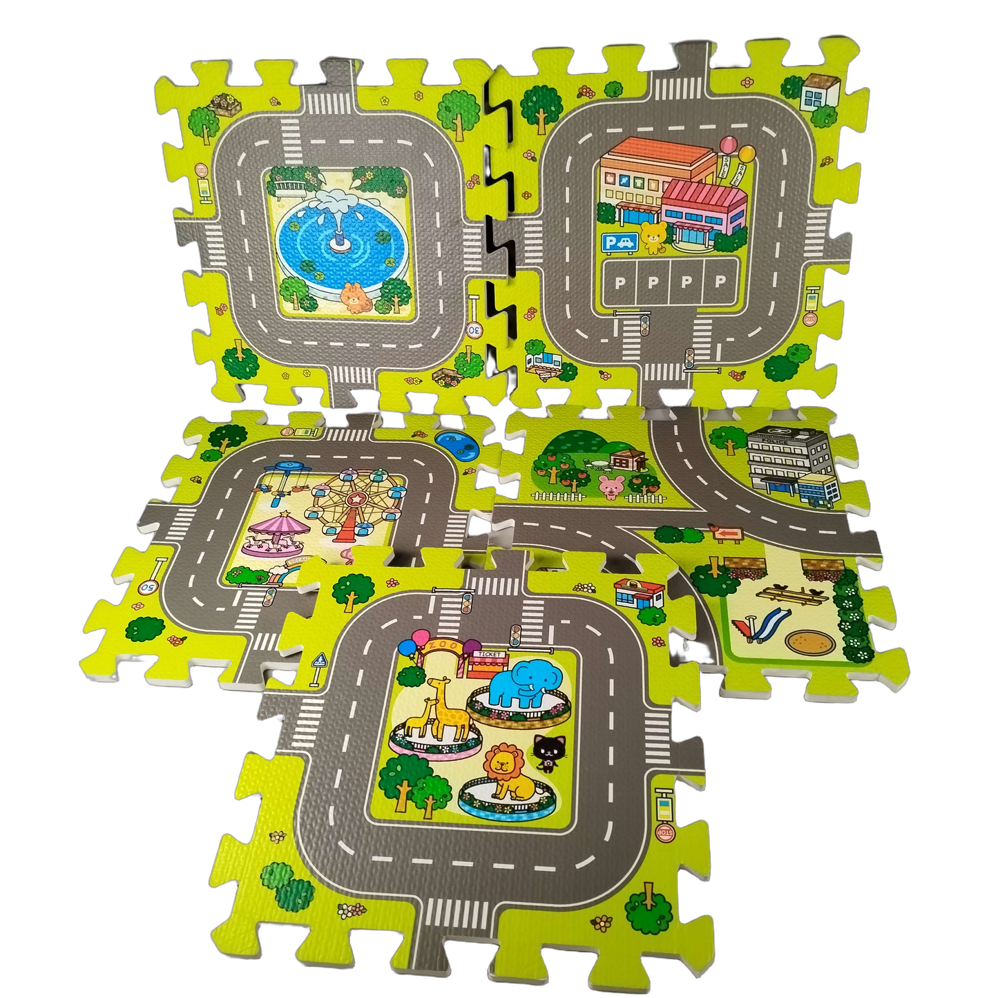 Puzzlematte Straße 9-teilig Schaumstoff Spielmatte