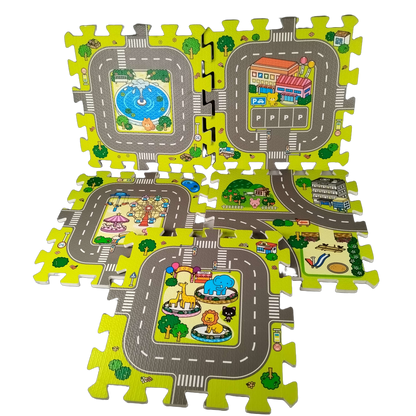 Puzzlematte Straße 9-teilig Schaumstoff Spielmatte