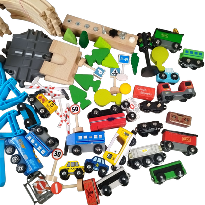 BRIO Bundle Holzeisenbahn Verkehr & Cargo Set Züge & Schienen