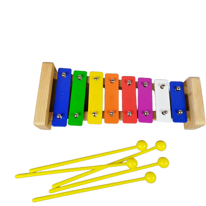 Kinder Glockenspiel mit Holzrahmen & Metallplatten, Musikinstrument