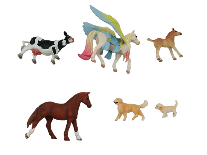 Schleich Tiere Bundle 6 Teile Tierfiguren Pferd Kuh Hund Pegasus