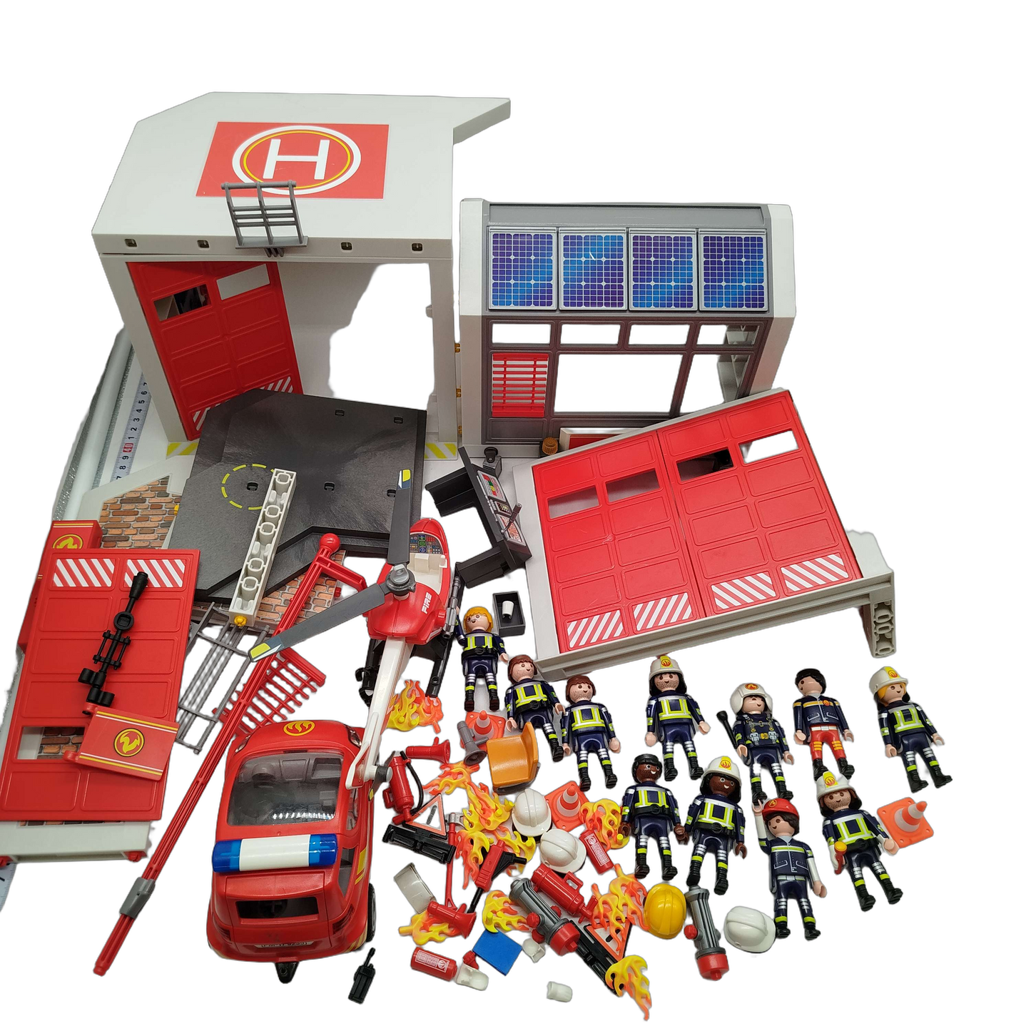 Playmobil Bundle Feuerwehr-Station Set Helikopter