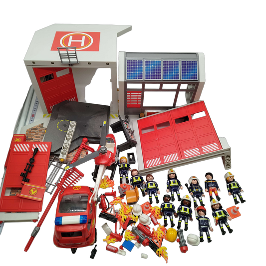 Playmobil Bundle Feuerwehr-Station Set Helikopter