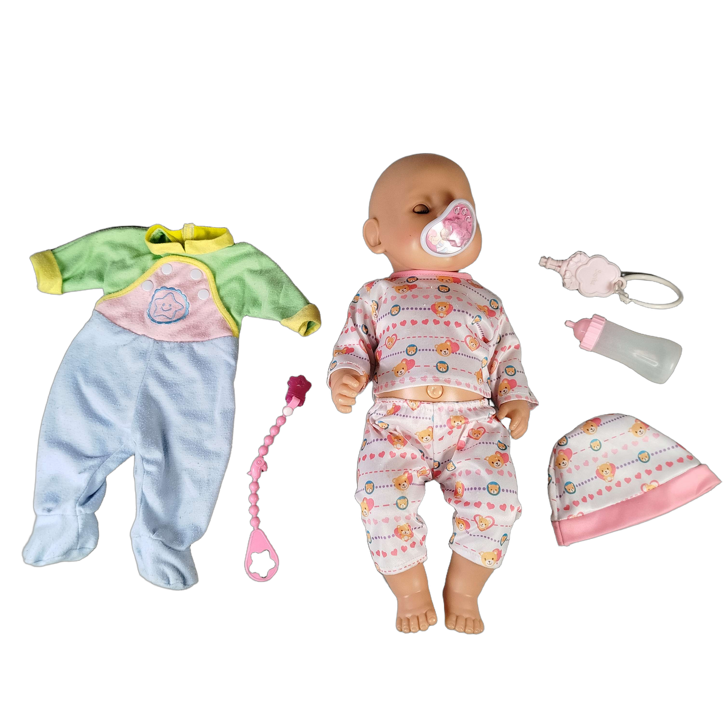 Zapf Creation Bundle Babypuppe Set Outfits & Fläschchen & Schnuller