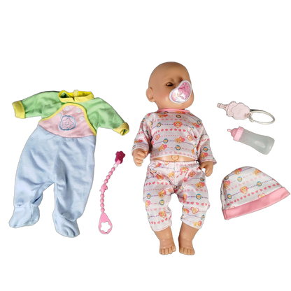 Zapf Creation Bundle Babypuppe Set Outfits & Fläschchen & Schnuller