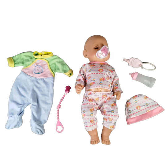 Zapf Creation Bundle Babypuppe Set Outfits & Fläschchen & Schnuller