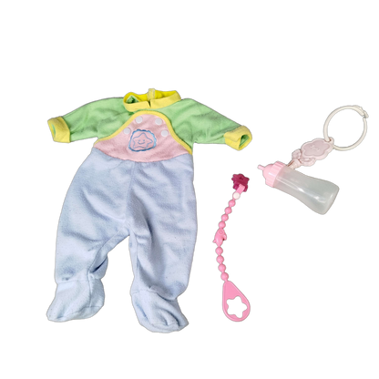 Zapf Creation Bundle Babypuppe Set Outfits & Fläschchen & Schnuller