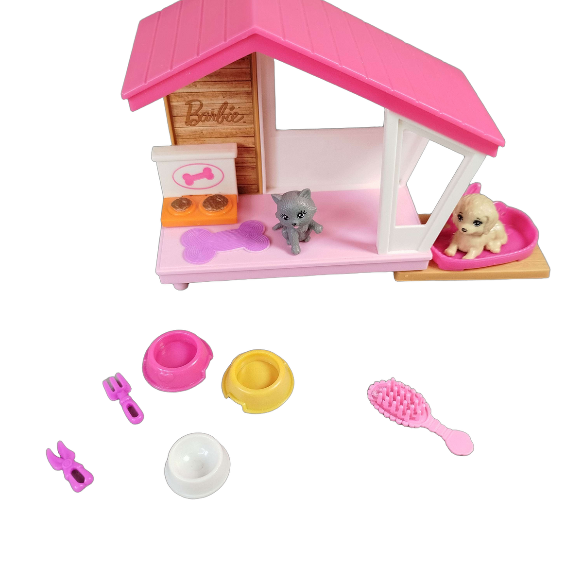 Mattel Mini-Spielset Haustierhaus GRG78, Spielwelt mit Zubehör