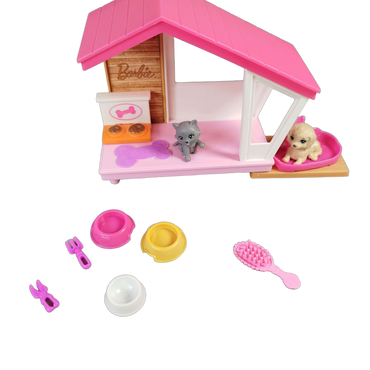 Mattel Mini-Spielset Haustierhaus GRG78, Spielwelt mit Zubehör