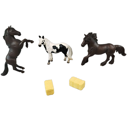 Schleich Tiere Bundle Set von 8 Pferde & Heuballen