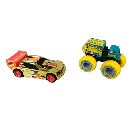 Hot Wheels Bundle 2x Monster Truck & Rennwagen