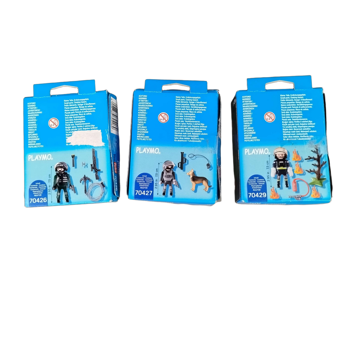 Playmobil Bundle Polizei & Feuerwehr 70426 70427 Set von 3 Figuren