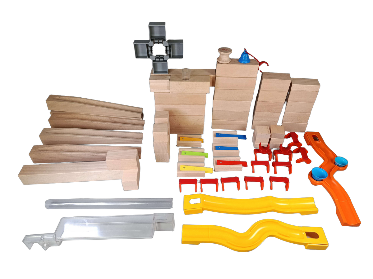 HABA Kugelbahn Bauteile Murmelbahn Holz & Kunststoff Ergänzung