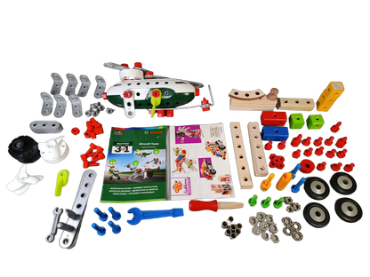 Bundle Set von 2 Bausatz Flugzeug 8790 & Holzbaukasten Radlader