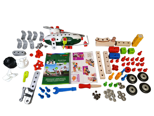 Bundle Set von 2 Bausatz Flugzeug 8790 & Holzbaukasten Radlader