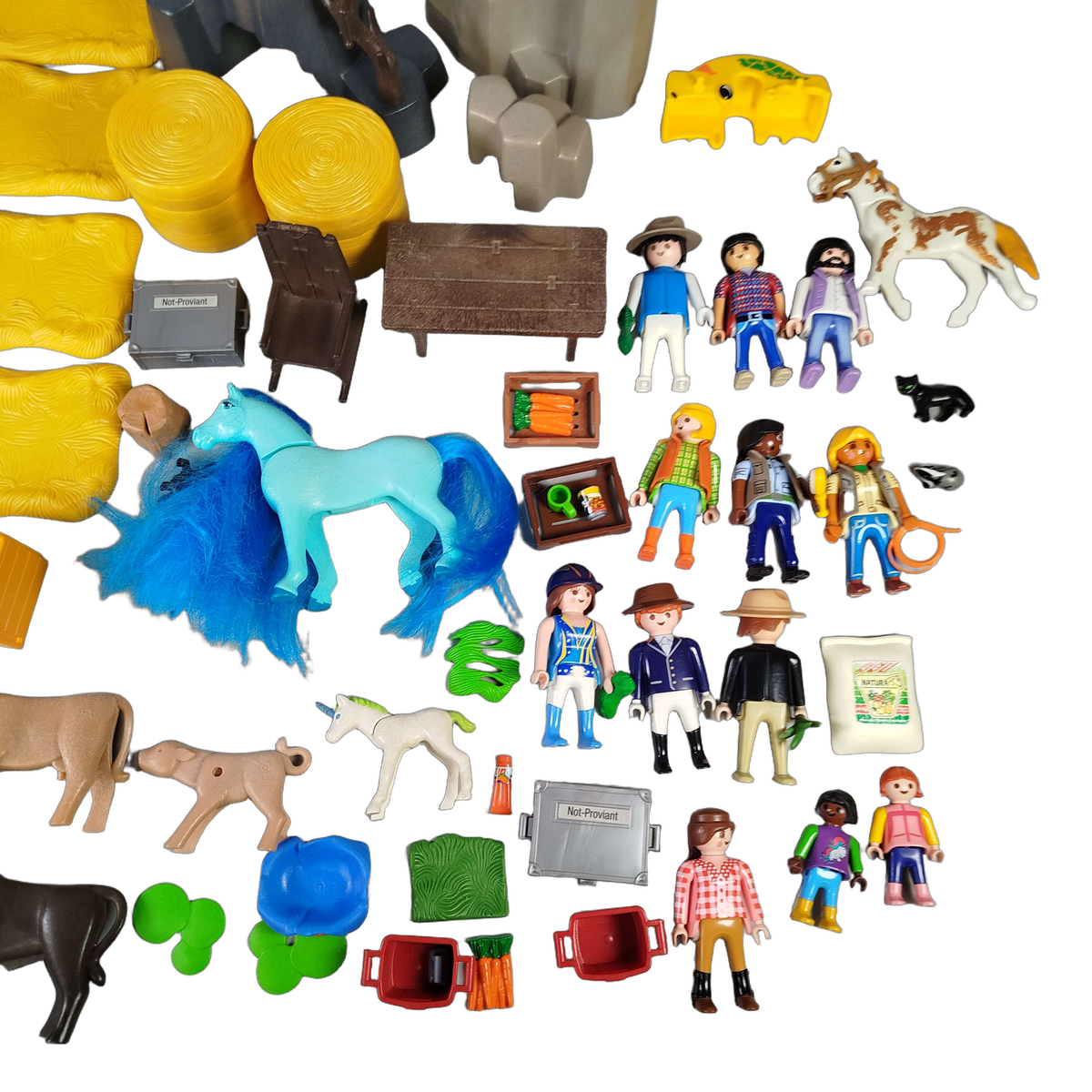 Playmobil Bundle Set Tiere & Figuren mit Zubehör Pferde Hund Einhorn