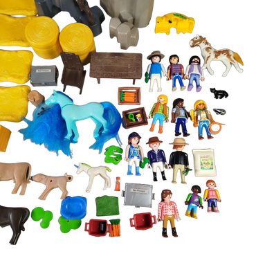 Playmobil Bundle Set Tiere & Figuren mit Zubehör Pferde Hund Einhorn