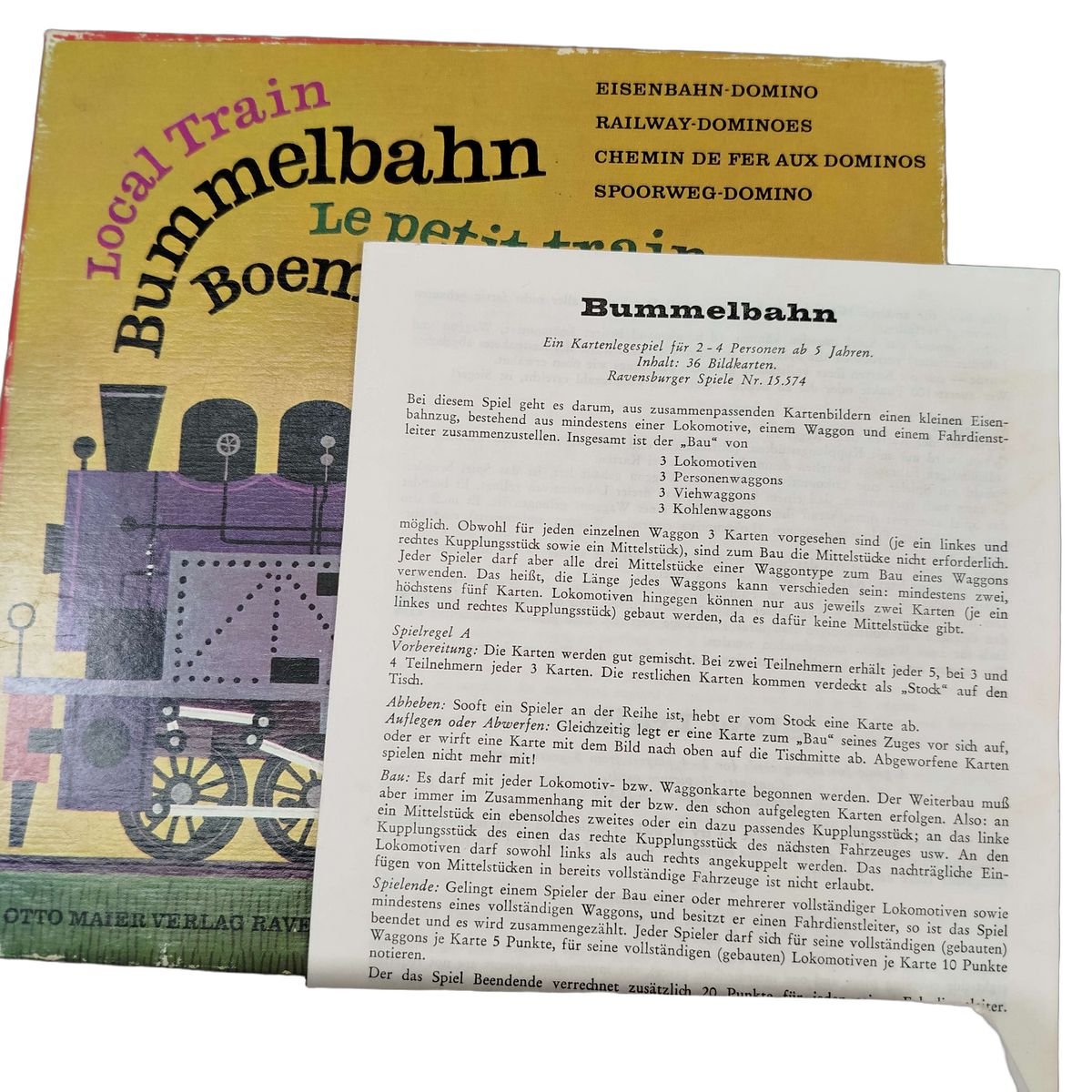 Otto Maier Verlag Bummelbahn 15.574 Brettspiel Eisenbahn-Domino