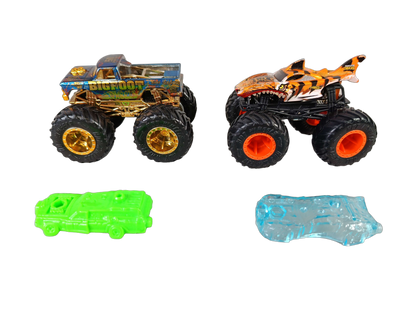Mattel Bundle Hot Wheels Tiger Shark Set von 6 Monstertrucks & Rampen
