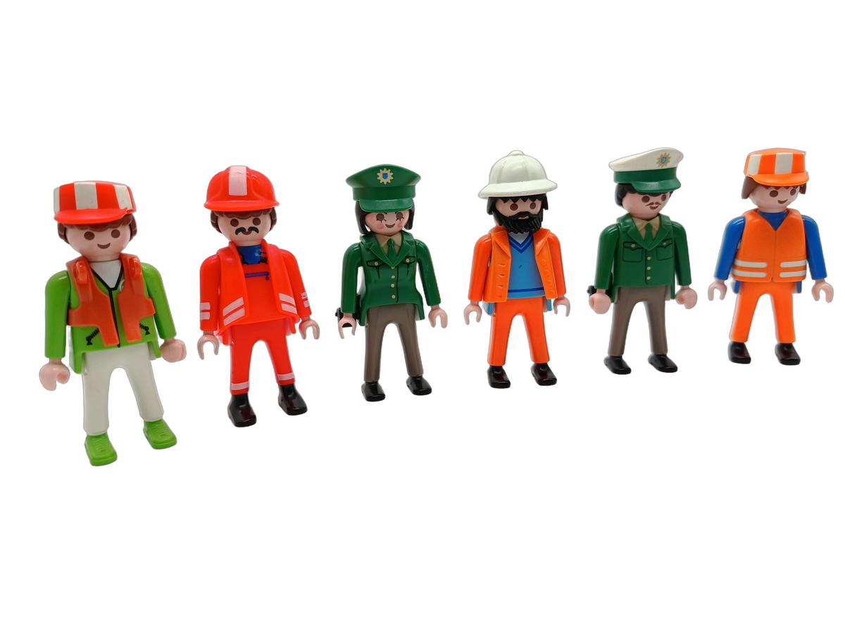 Playmobil Bundle Straßenbau & Polizei 6x Figuren, Absperrungen