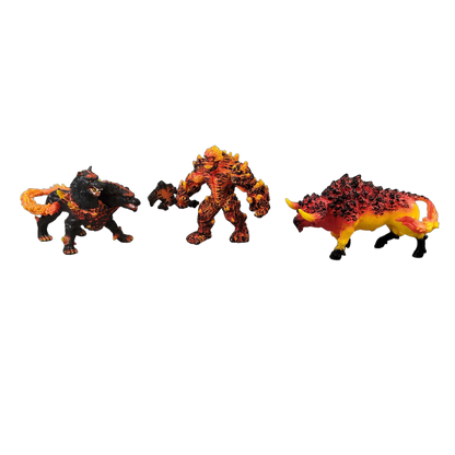 Schleich Bundle Lava-Monster, Höllenhund & Feuerstier 3 Teile Figuren