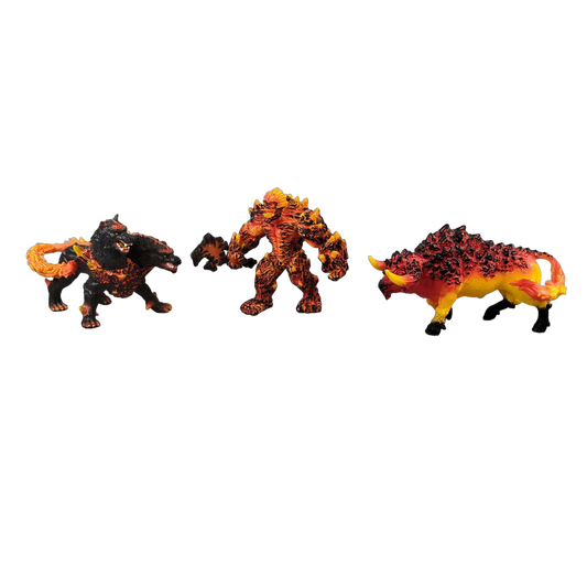 Schleich Bundle Lava-Monster, Höllenhund & Feuerstier 3 Teile Figuren