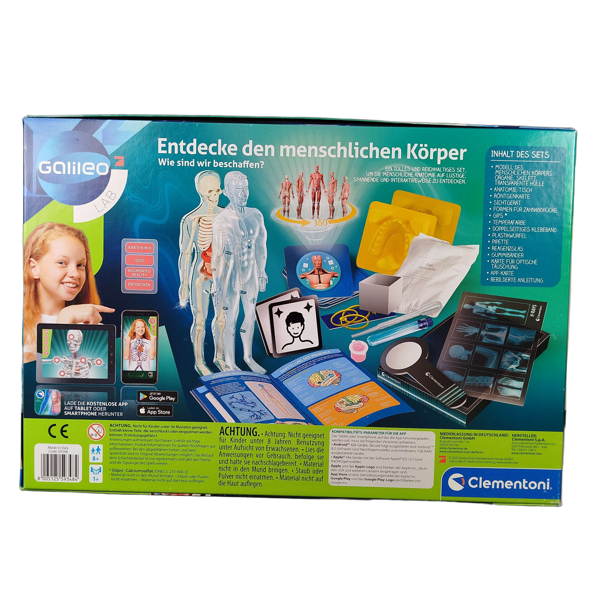 Clementoni Entdecke den menschlichen Körper Experimentierset, Neuwertig