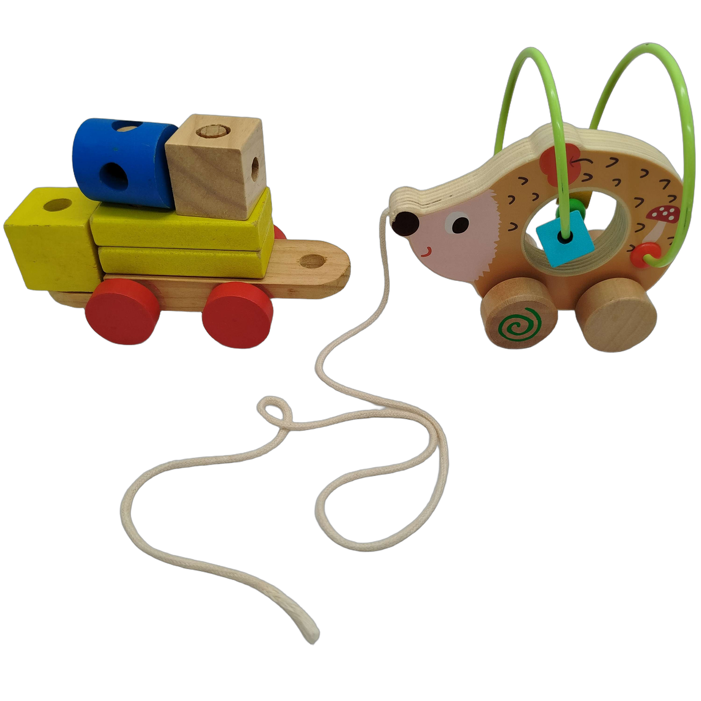 Bundle Holzklötze Set Bausteine & Ziehigel