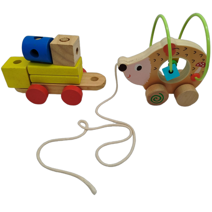 Bundle Holzklötze Set Bausteine & Ziehigel