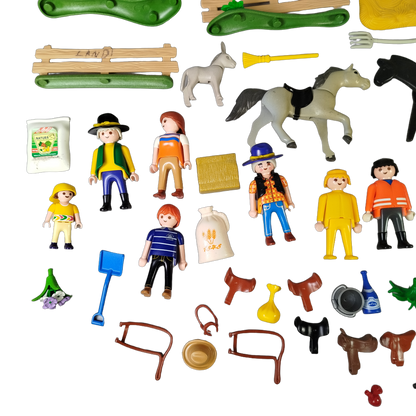 Playmobil Bundle Reiterhof 4167 4159 Set von 2 Figuren & Tiere